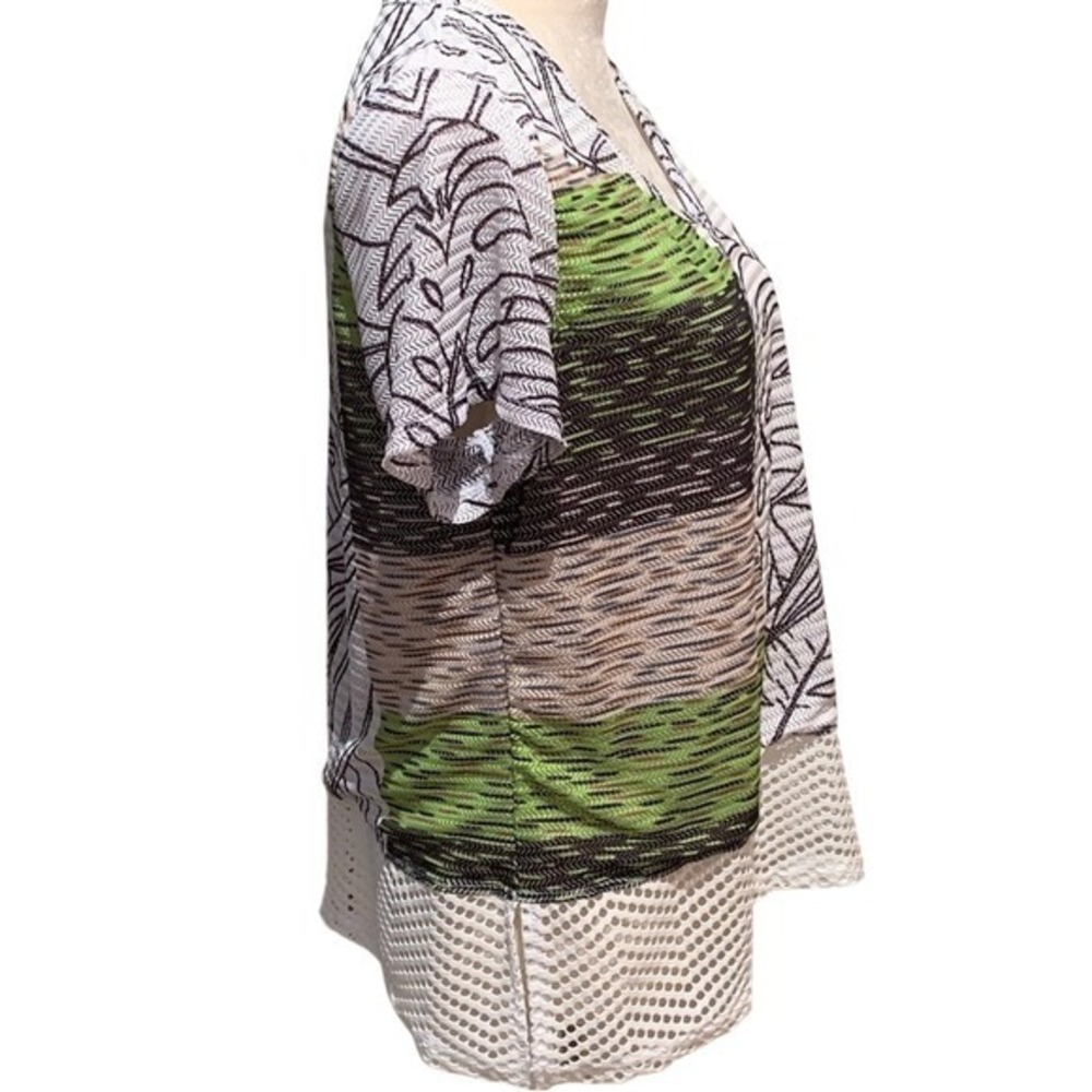 SPORTELLE. S.S.‎ Shirt Palm design. Multi. Breathable. Netlike material. Size L. - Picture 4 of 10